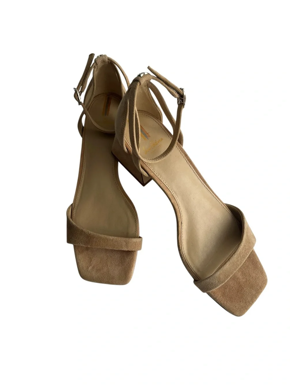 Sam Edelman Tan Suede Ankle-Strap square to Block Heel Sandals size 9